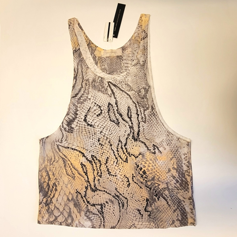 NWT [M] Y2K Snakeskin Print Crop Top